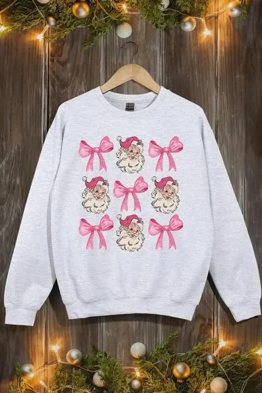 Coquette Pink Christmas Graphic Fleece Sweatshirts - Love Salve